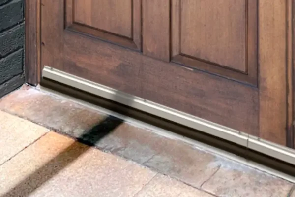 Flexi Armour door sweep installed on a residential front door in Southern Louisiana