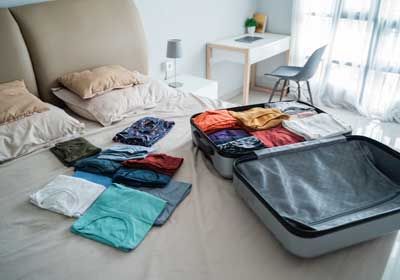 Packing suitcase to prevent bed bugs